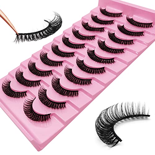 10 Paare 3D Falsche Wimpern, die wie Volumen Wimpern Extensions aussehen , natürliche künstliche wimpern extensions set, wimpern natürlicher look für Täglich Mottoparty, Karneval, Cosplay (S78) Cover