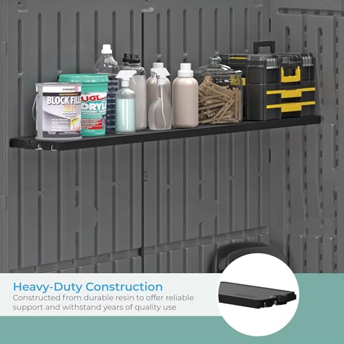 image for Suncast Horizontal and XL Vertical Shed Shelf Kit, Space-Saving Shelf 