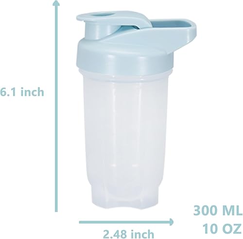 Miniatura 2 de Shaker Bottle Protein Shakes Cup y botella agitadora de 10 onzas10.1 fl oz con bolas batidoras, juego de botellas de proteínas, plástico sin BPA