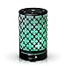 AROMAR Essential Ultrasonic Oil Diffuser Cool Mist Humidifier & Aromatherapy Metal Diffusers for Essential Oils with Auto Shut-Off and 7 Colors LED for Home and Office -100ml. Quatrefoils Black