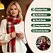 October Elf Christmas Plaid Scarf for Women Fashion Cashmere Feel Scarf Winter Warm Lattice Large Scarves Holiday Gift for Men & Women (Plaid-Coffee+Red（14.6