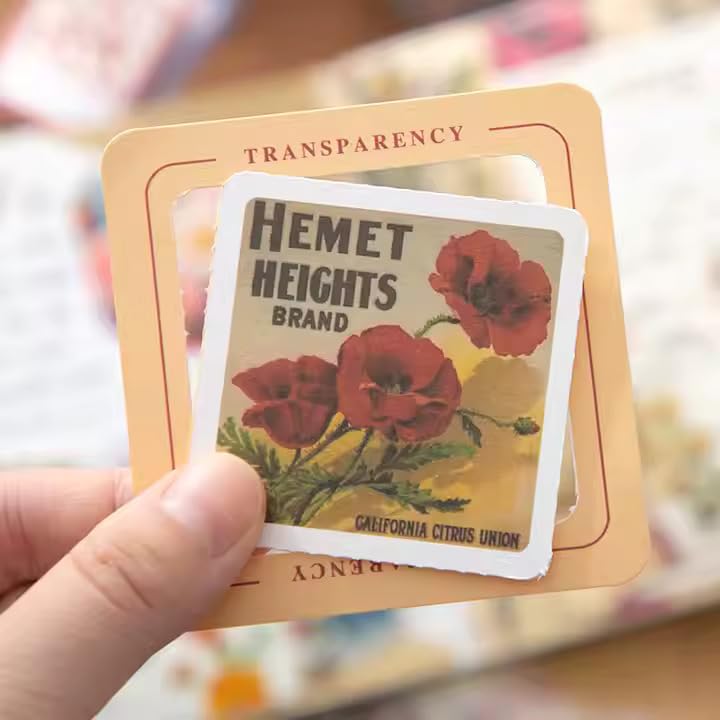 Image of VOTDOT Paper Junk Journal & Scrapbook Kit, Scrapbooking Supplies Kit with Creative Decor Journaling Supplies, Stationery, Stickers, A6 Grid Notebook with Graph Ruled Page Gift for Girl (Red Flower)