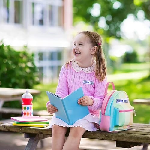 2 Stück personalisierter Namensaufnäher für Kinder, besticktes Namenspatch, Namensschilder, individueller Aufnäher für Hundegeschirr, Aufnäher für Schulranzen, Jacken, Rucksäcke, Weste
