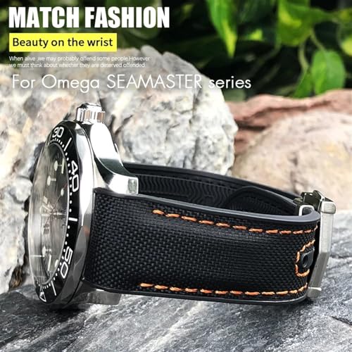 Bracelet montre nylon et silicone 20mm 22mm fermoir pliant boucle - 3