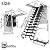Ceiling Mount Attic Ladder, Retractable Attic Ladder Ceiling Pull Down System, 12 Steps Folding Loft Step with Armrests, Hidden Mount Attic Extension Stairs for Garage(Black, Step 12)