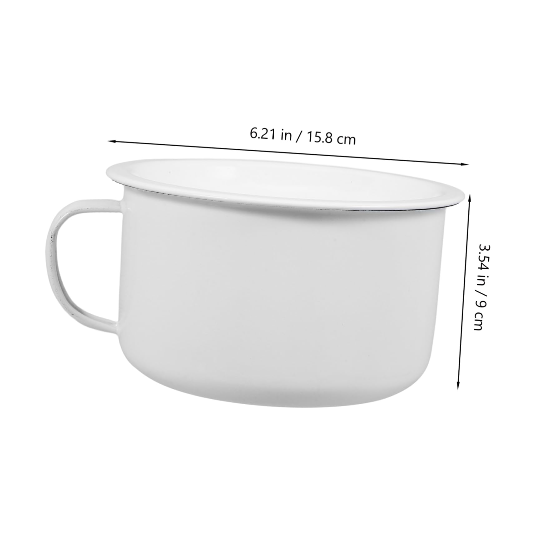 Ciieeo Retro Enamelware Noodle Bowl with Handle Capacity Soup Bowl for Ramen Rice and Quick Meals Practical Vintage Design for Home Dining