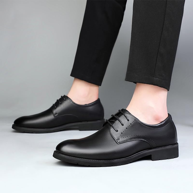 Classic Men's Leather Dress Shoes Mens Summer Business Formal Oxfords Casual Wedding Derby Shoes2