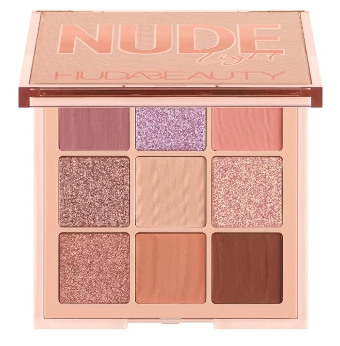 HUDA BEAUTY Original | CREAMY | Eyeshadow Palette | Obsessions - Paleta de 9 sombras de ojos | 8.22 gramos / 0.28 Oz. | by BELLA | (NUDE LIGHT Obsessions Palette, 1 unidad (Paquete de 1))
