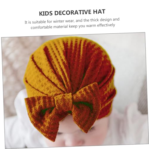 4Pcs Knitted Winter Hats for Soft and Warm Bowknot Headwear Comfortable Elastic Caps for Boys for Cold Weather Wear4
