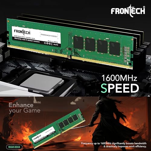 Image of FRONTECH 8GB DDR31600MHz Desktop RAM Memory, Suitable for Gaming, Multitasking (RAM-0044)