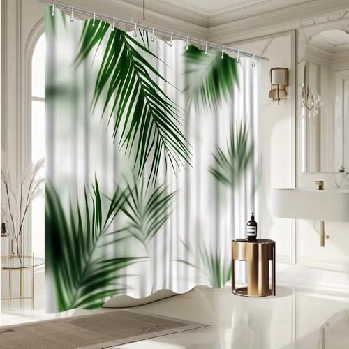 Rideau de douche feuilles de palmier en polyester haut de gamme 130x200 - 4