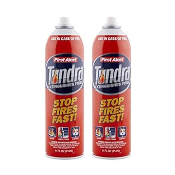 First Alert Fire Extinguisher | Tundra Fire Extinguishing Aerosol Spray, Pack of 2, AF400-2