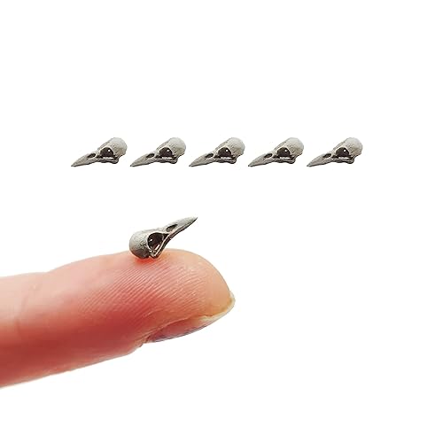 Raven Skull Miniature Bird Cranium Replica for Dollhouse, Diorama, Jewelry Making (112 Scale, Bone (hand painted))