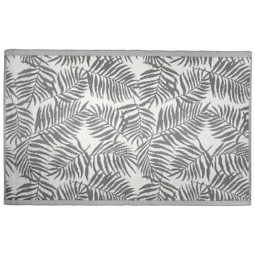 AUBRY GASPARD - Tapis Extérieur Exotique Polypropylène - Gris/Blanc - 180x120 cm - Plastique Recyclé - Réversible - Résistant UV Intempéries - Entretien...