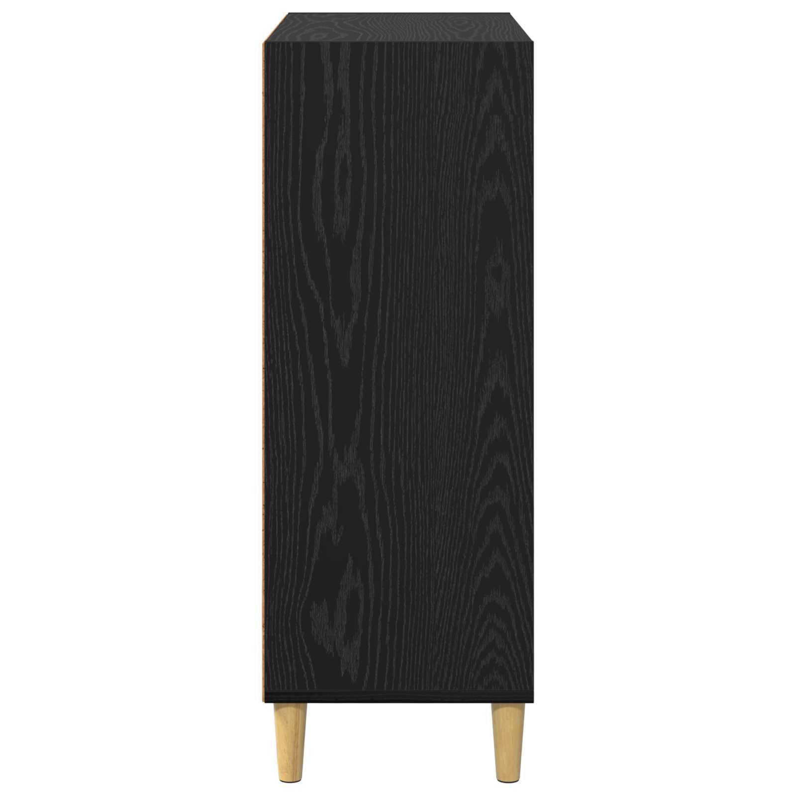 Aparador de madera de roble negro, 69,5 x 32,5 x 90 cm | Independiente con parte trasera acabada, muchos estantes, superficie resistente a las manchas, fácil de limpiar