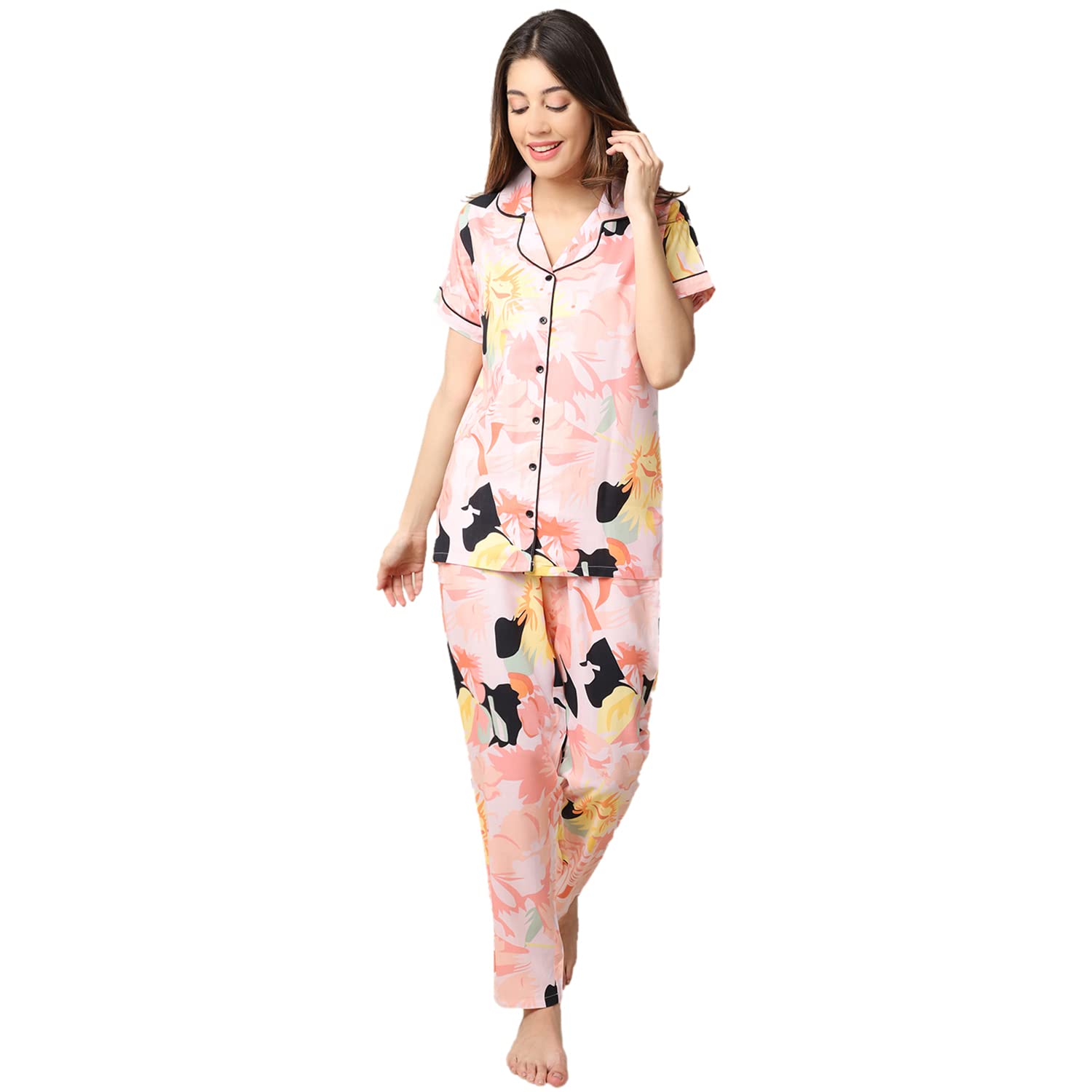 Floral Cotton Night Suit for Women/Pajama Set for Women-image-46