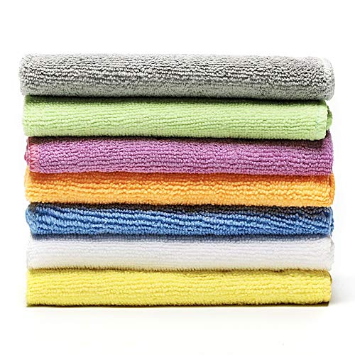 Microfibre Face Towels Washcloths Super Absorbent Quick Dry & Antibacterial Hand Cloth for Gym Yoga Sports Outdoor Travel 30x30cm (Assorted, Pack of 7)
