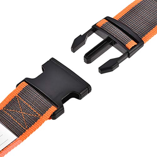 Image of uxcell Luggage Strap Suitcase Belt with Buckle Label, 2x78 2Mx5cm Adjustable PP Travel Bag Packing Accessory, Orange Gray
