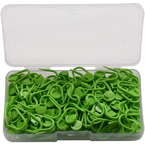YOFASEN Imperdibles de Seguridad - 10 Colores Alfileres de Seguridad de Plásticos Punto Marcador de Ganchillo Aguja, Verde-1, 150PCS Cover