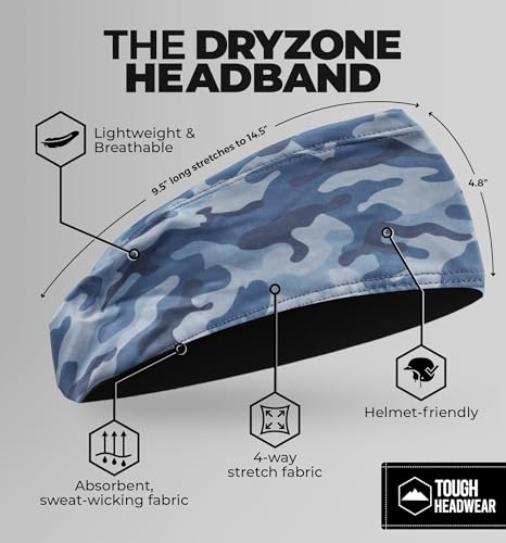 Image of Tough Headwear Tough Outfitters Headband for Men - Mens Headbands - Working Out Sports Performance Head Bands - Athletic Cycling Running Sweat Band, Football Headbands - Sweat Bands Men /Women