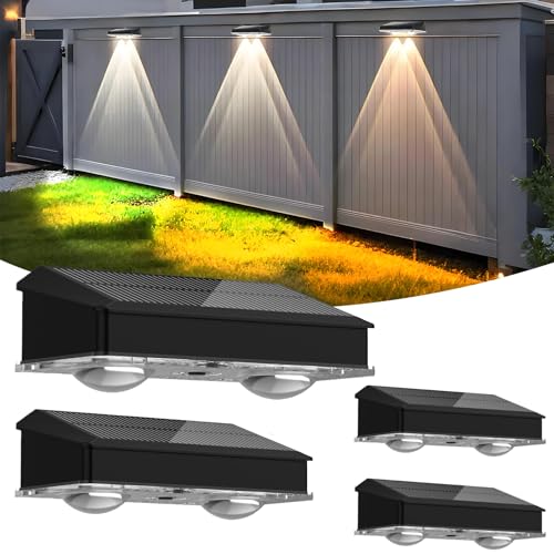Hqynss Solarlampen für Außen Garten, 4 Stück IP65 Wasserdicht Solar Wandleuchte Aussen, Solarleuchten für Außen Garten m...