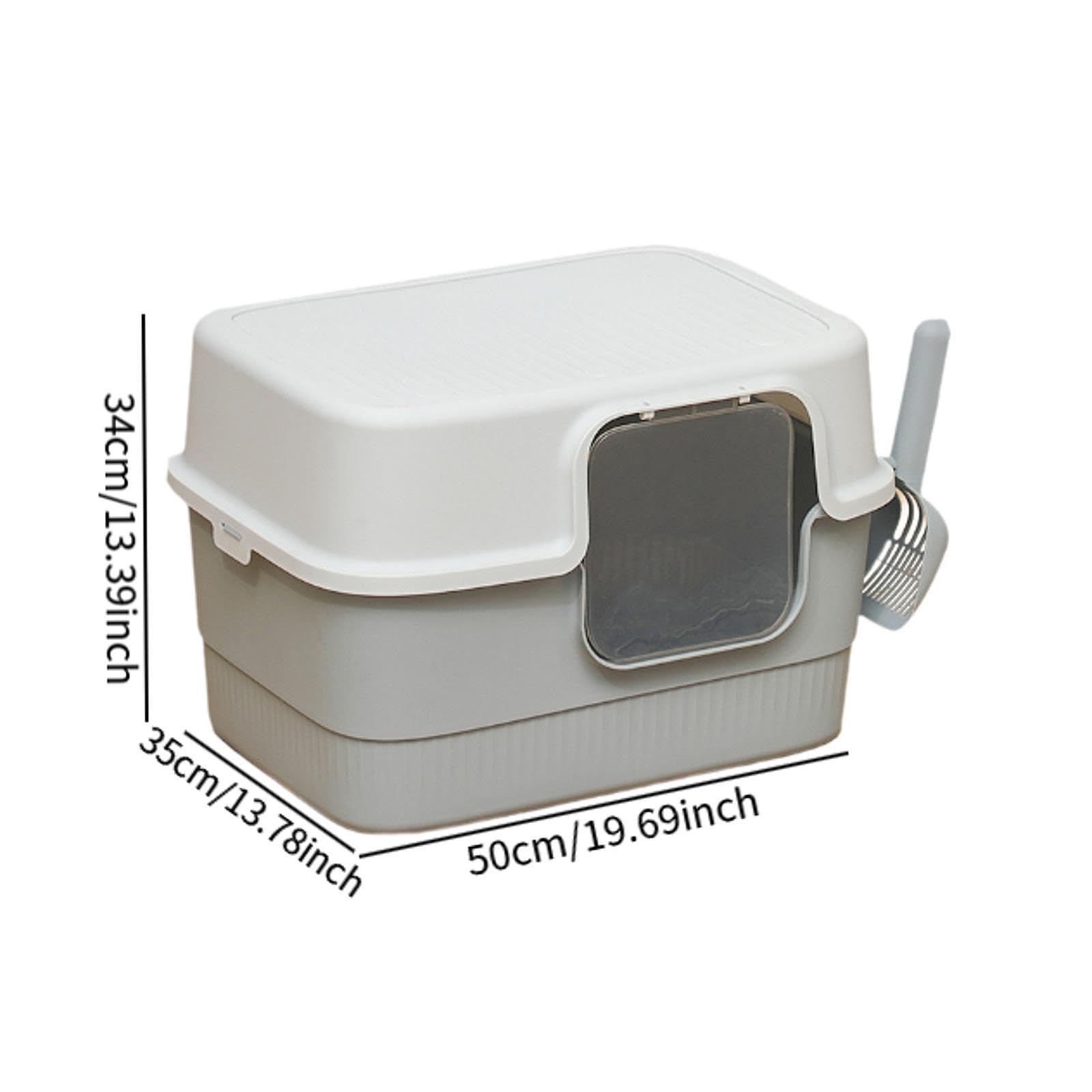Arenero Cerrado para Gatos con Bandeja Grande, Tapa Extraíble, Entrada Amplia, Fácil de Limpiar, Material PP, Apto para Gatos de Interior.