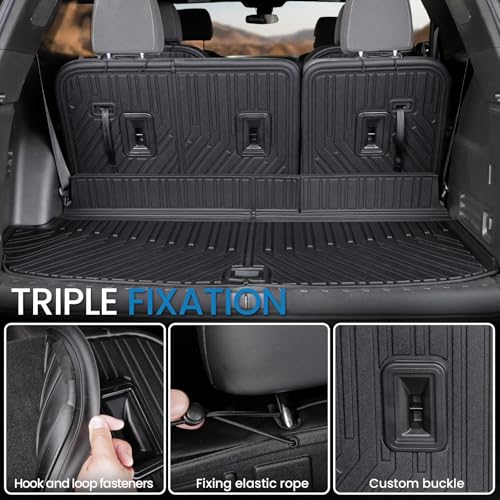 Image of Cargo Mat Backrest Mats for 2018-2022 2023 Chevrolet Chevy Traverse Car Mat Accessories, All Weather TPE Cargo Liner Trunk Mat (18-23 7 /8 Seats-3rd Row Backrest Mats&Cargo Mat)