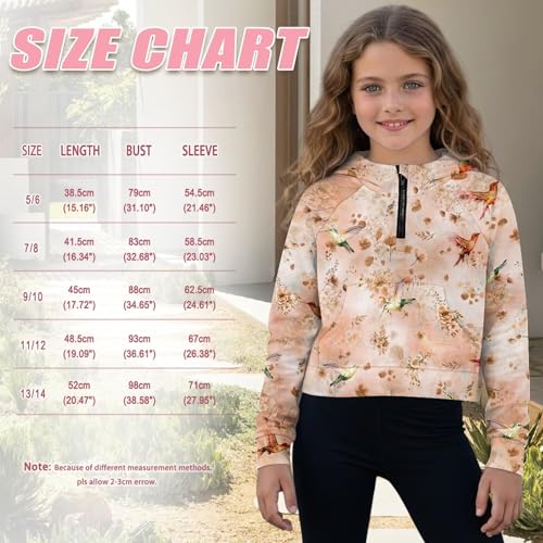 Girls Half Zip Hoodies Long Sleeve Girls Hoodies Size Kids Tops with Front Pocket3
