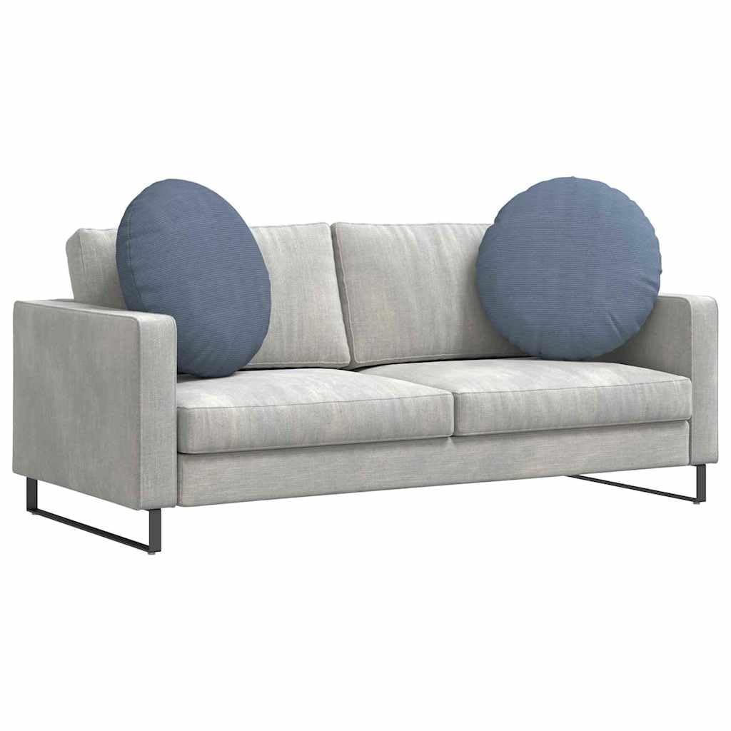 2er Set Sitzkissen Ø 80 cm Blau Cordstoff Bodenkissen | Große weiche Bodenkissen im 2er Set aus Cordstoff für Wohnzimmer und Leseecke, mit abnehmbarem Bezug.