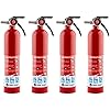 First Alert Fire Extinguisher for Home, Standard Rechargeable Compliance Unit, UL RATED 1-A:10-B:C, HOME1-4, Red, 4-Pack