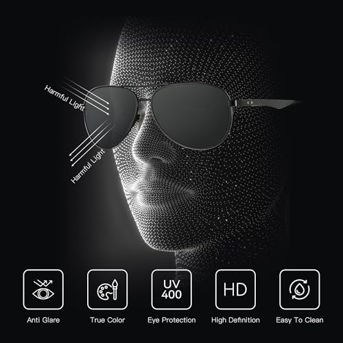Image of ZENOTTIC Polarized Aviator Sunglasses for Men Carbon Fiber Temple Pilot Sun Glasses with Mirrored Lens UV Protection