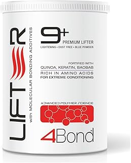 4BOND Premium Hair Bleach Powder Lightener | Blue Based Lightener | Up To 9 Levels Of Lift | Infused with Amino Acids, and Quinoa, Keratin and Baobab Proteins For Repairative Conditioning 16 Fl Oz