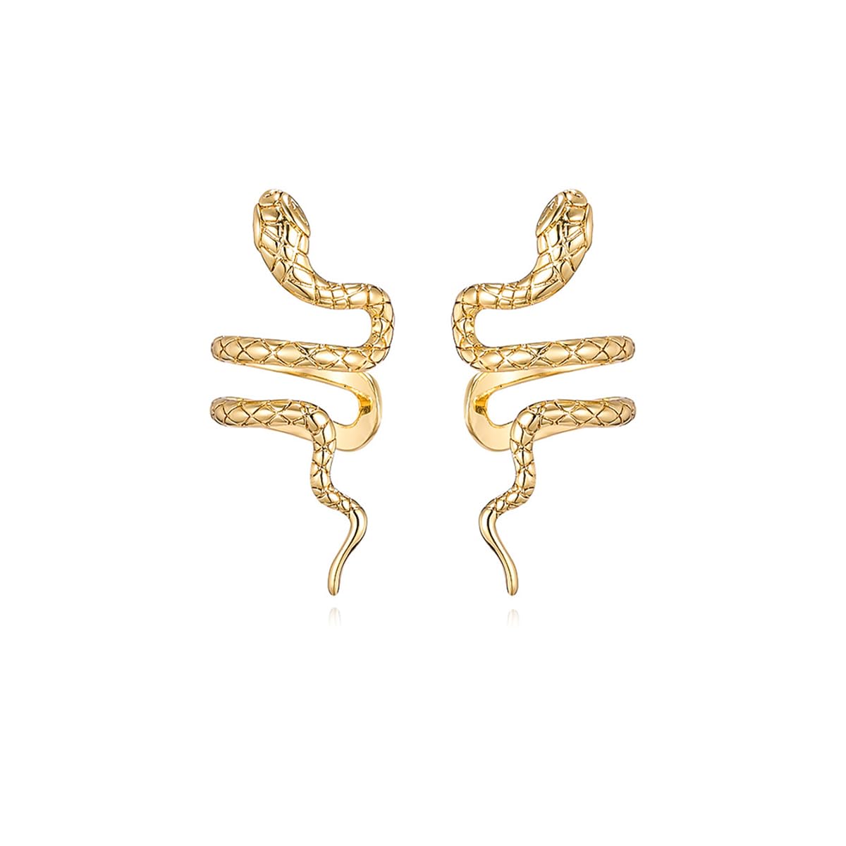 Boucles d'oreilles serpent argent 925 massif création fine sans piercing - 8