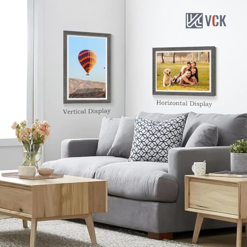 Image of VCK 12x18 Frame 5 Pack, Grey Wood, 11x17 Mat, Glass, for Poster Prints