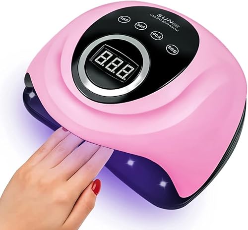 Lámpara de uñas LED UV de 248 W luz de gel LED para esmalte de gel de uñas con 60 cuentas LED de luz de uñas 4 temporizadores sensor automático