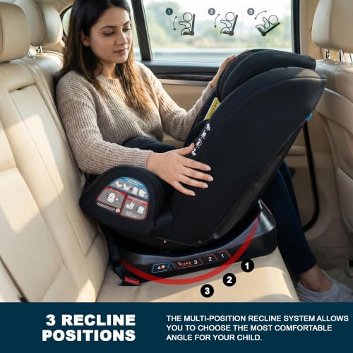 Image of Baybee Convertible Infant Car Seat for Baby 0 to 12 Years with 3 Position Recline, Headrest Height Adjustable | ECE R44 /04 Safety Certified | Travel Baby Car Seat for Toddlers Kids (Black)