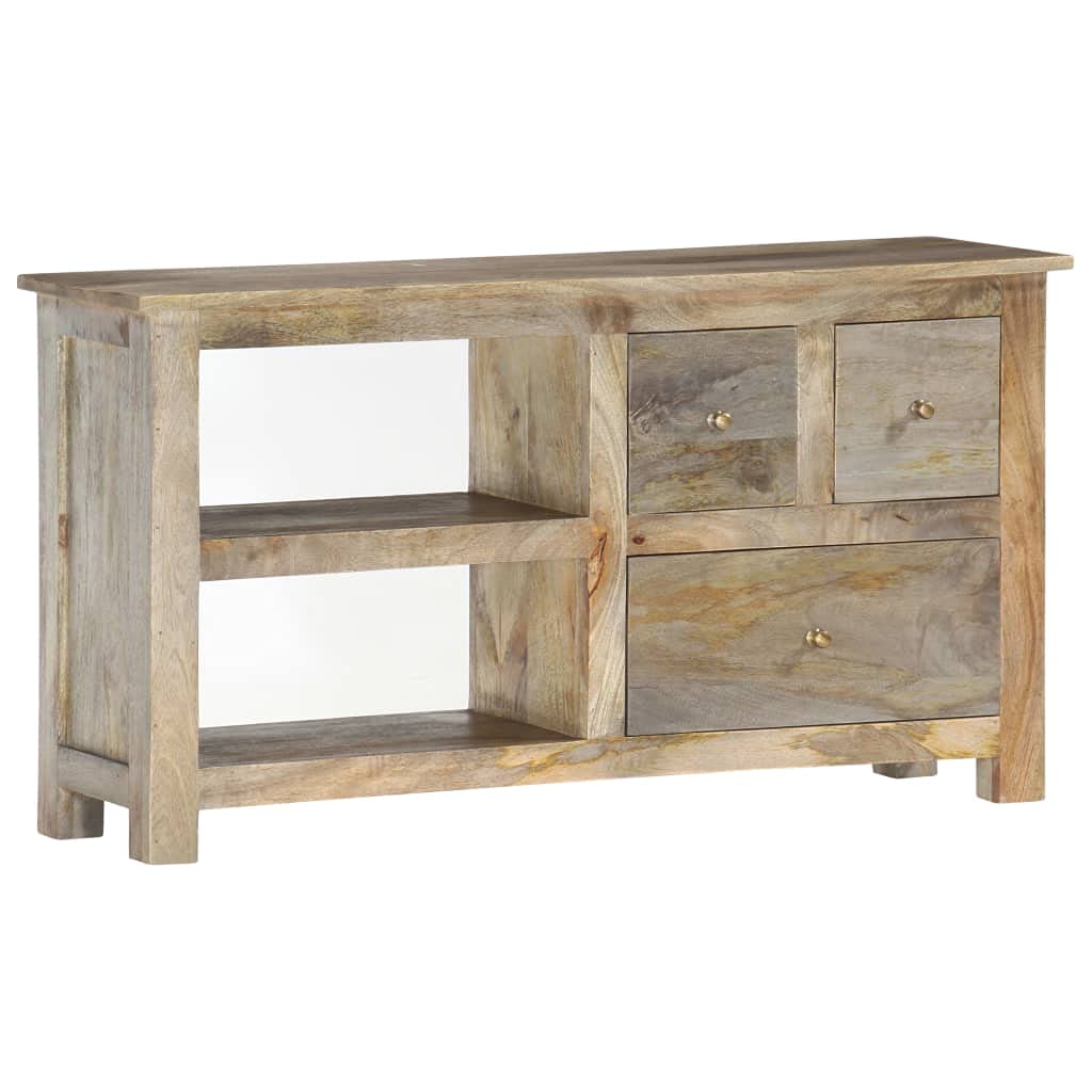 Szafka pod telewizor retro z litego drewna z miejscem do przechowywania urządzeń multimedialnych 100 x 30 x 55 cm lite drewno mango