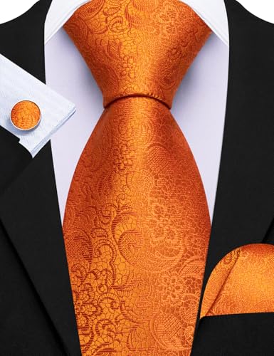Image of Barry.Wang Men 6PCS Tie Silk Gift Necktie Clip Woven Tie Sets Party | Men Tie Classic Silk Gift Necktie With Tie Clip Jacquard Woven Neck Ties 6PCS Formal Wedding