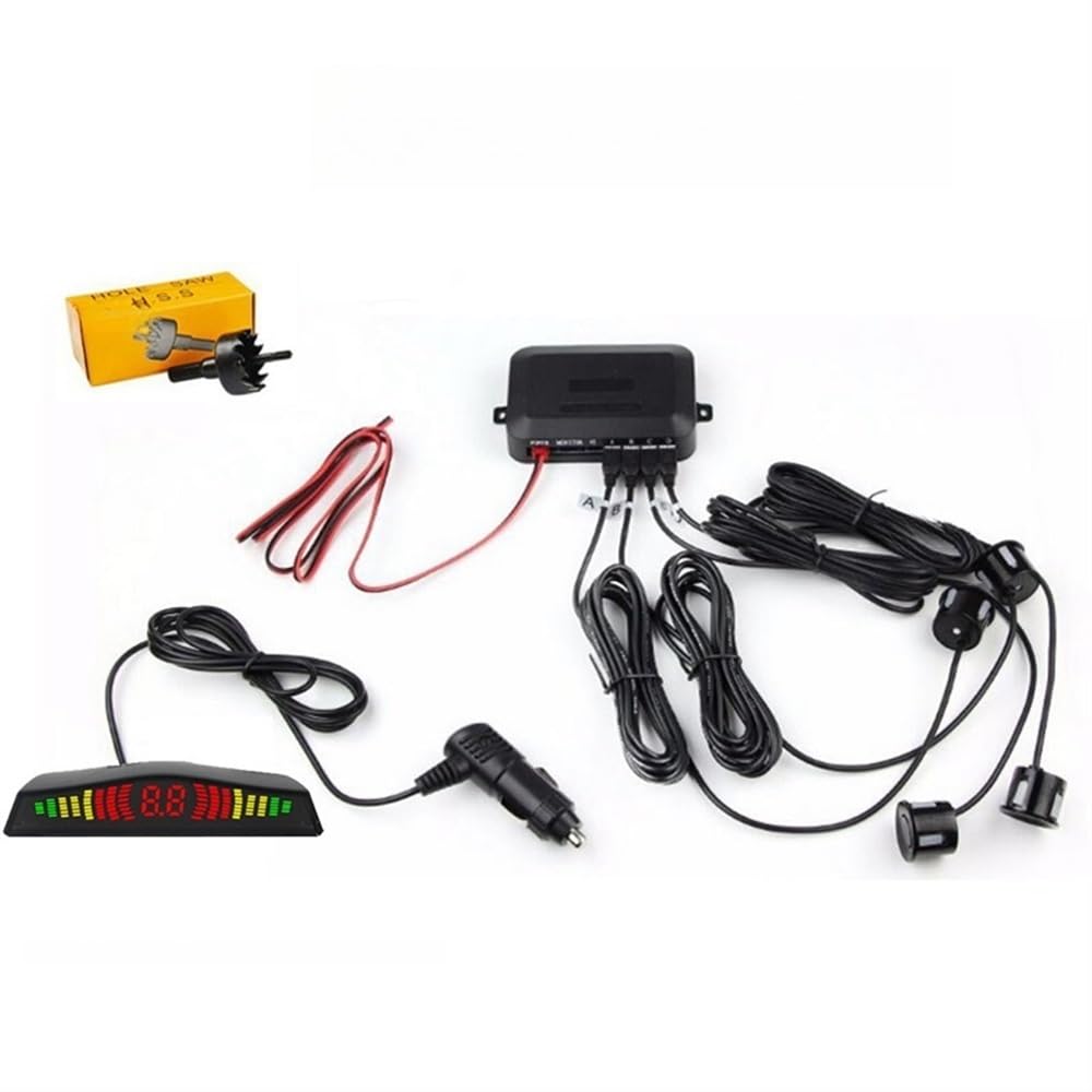 Capteur Radar recul Kit de capteurs stationnement arrière avec 4, avertisseur sonore, Radar recul, détection d'angle Mort, 12 V, Couleurs
