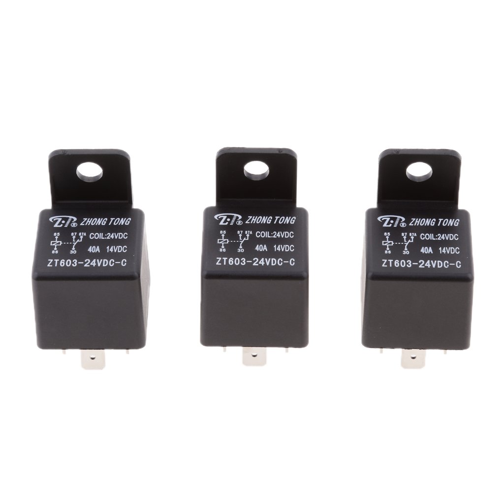 3 Pieces Universal Car Auto Truck DC 24V 80A 80 AMP SPDT 5 Pin Relays BlackRelays-image-14