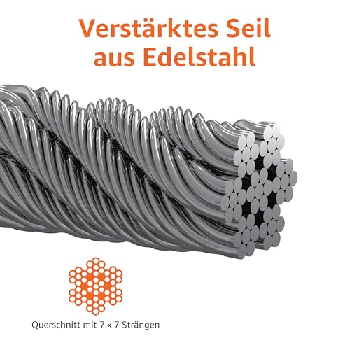 Amazon Basics Kabelleine für Hunde bis 40 kg, 7.62 m, Weiß