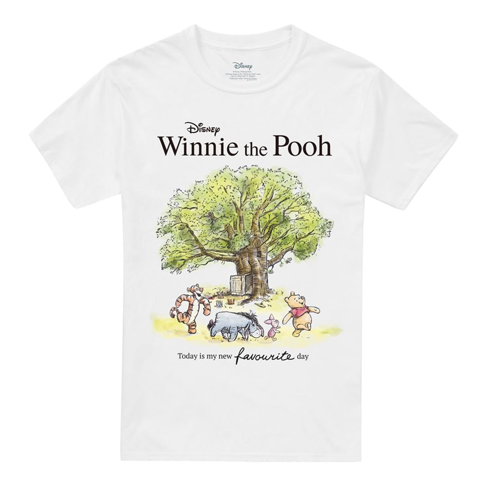 Disney Men's Winnie The Pooh Favourite Day Poster T-Shirt Whit - White - 3XL