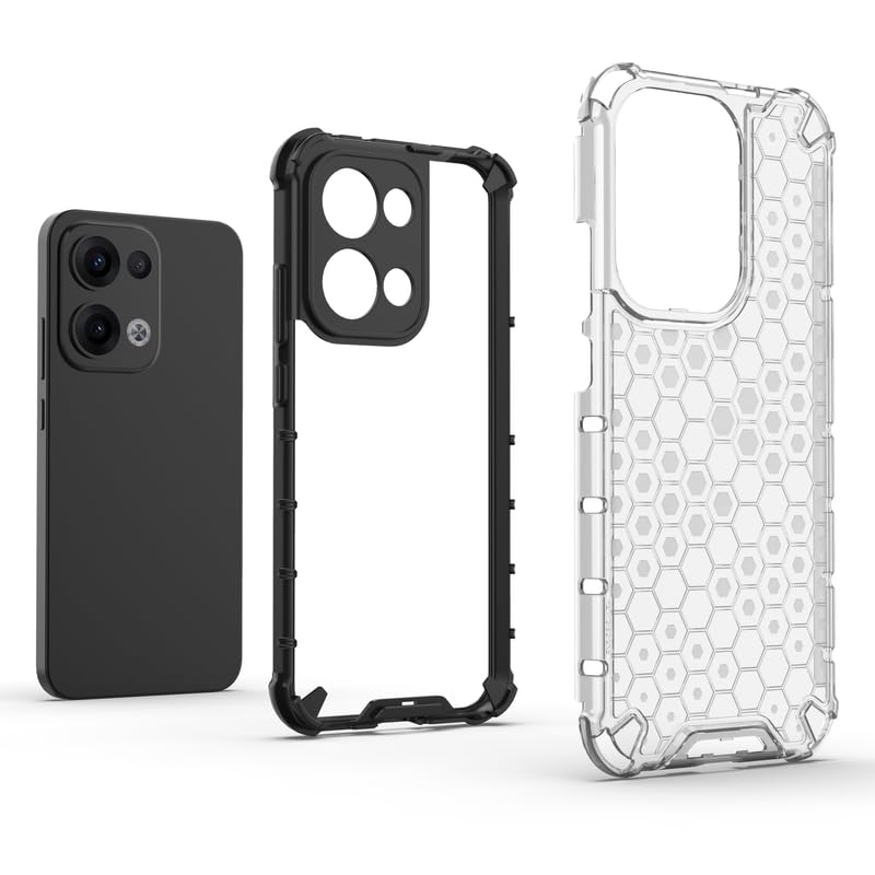 Image of Plastic Bumper Back Case Cover for Oppo Reno 13 5G (Transparent)