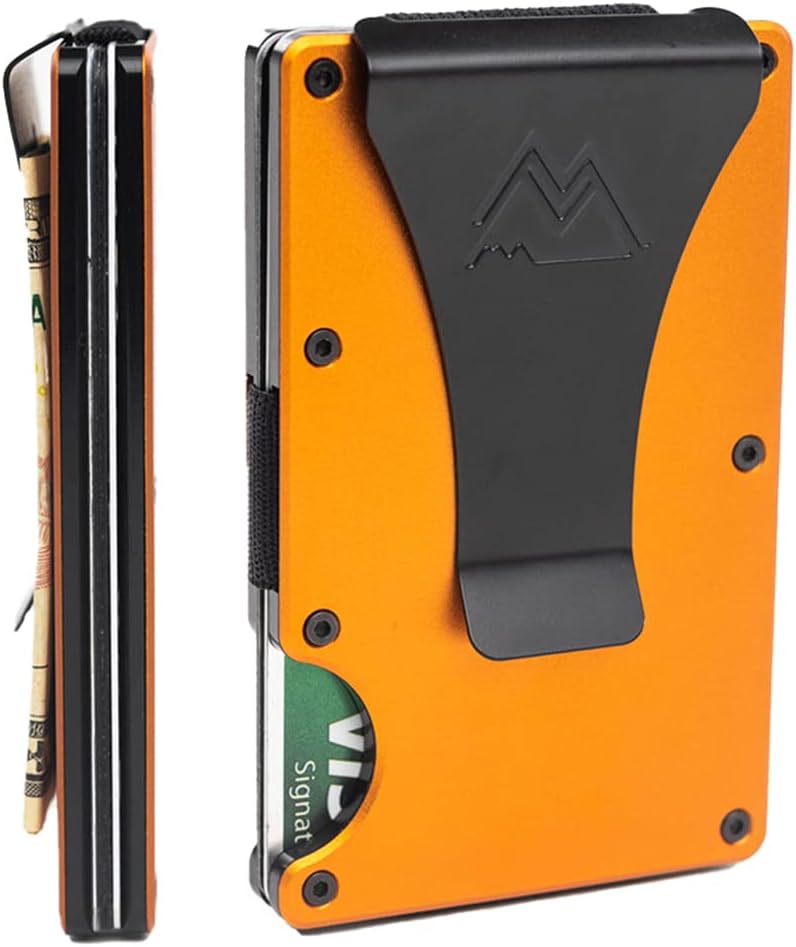Mountain Voyage Co - Men's Minimalist Credit Card Holder, Matte Orange, Minimalist
