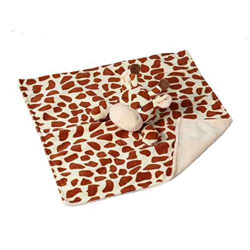Image of CREVENT Cozy Plush Baby Security Blanket, Loveys for Baby Girls and Boys, Birthday (Giraffe+Tag)