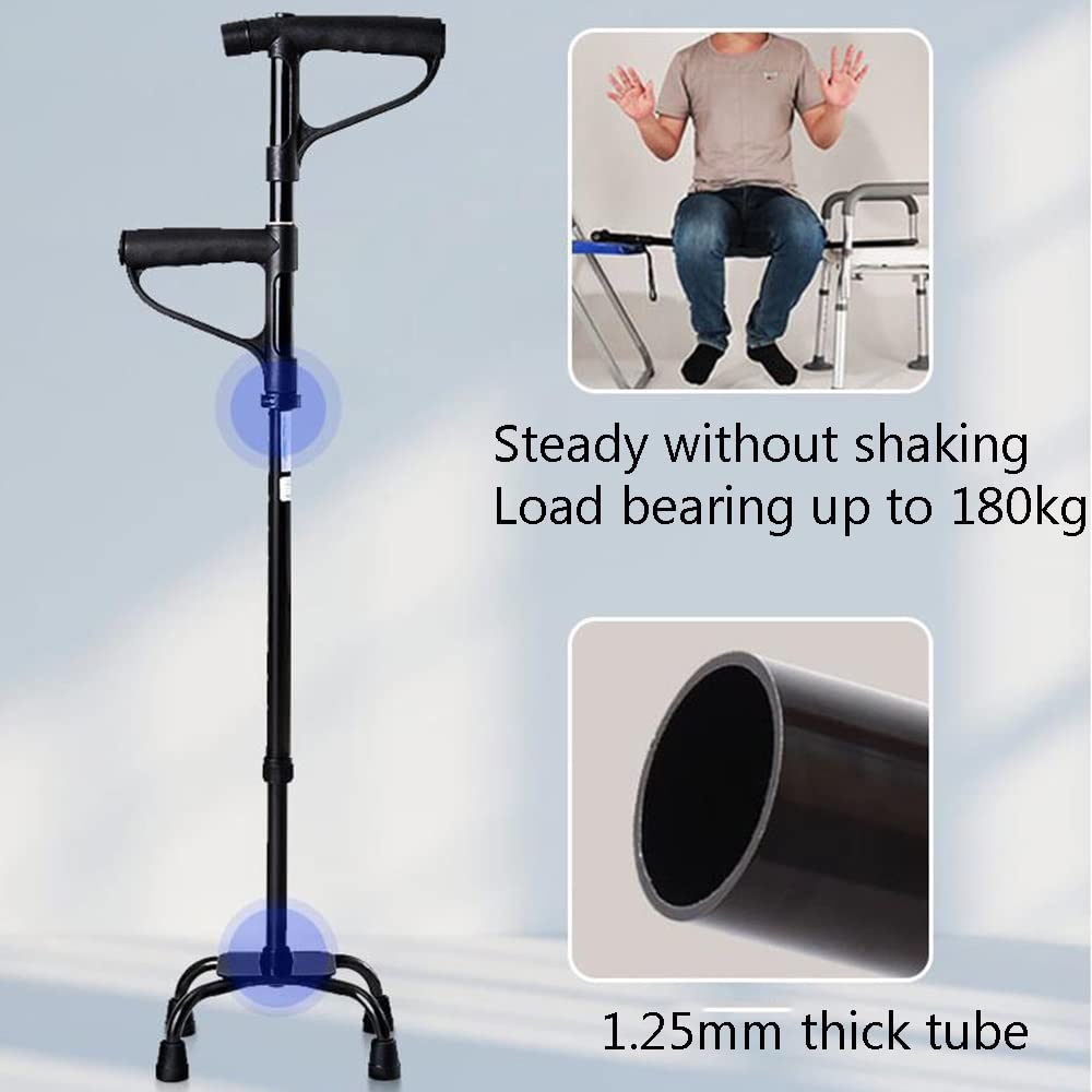 Muletas de antebrazo de Aluminio para Personas Mayores, con luz LED, bastón Ajustable, Ayuda de Movilidad equilibrada telescópica Ligera (Color: 1 muleta+3 Bases)
