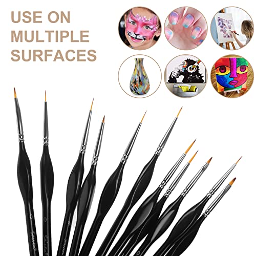 Miniature Detail Paint Brush Set-12Pcs Micro Professional Fine Oil Paint Brushes With Storage Bag, Watercolor Face Painting Brushes Set For Acrylic,Oil,Watercolor,Face,Scale Model Painting (Red) #TOP2