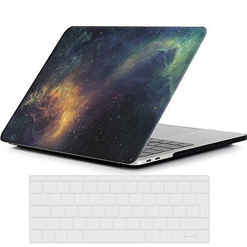 RYGOU Macbook Pro 13 2016 Case, Galaxy Pattern Hard Shell mit EU Layout Clear Keyboard Protector für Macbook Pro 13 Zoll ohne Touch Bar & Touch ID Modell A1708 (Freigegeben im Okt 2016)
