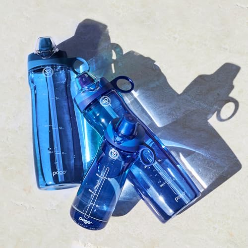 Image of Pogo Plastic Water Bottle with Chug Lid and Carry Handle, Reusable, BPA Free, Dishwasher Safe, Perfect for Travel, School, Outdoors, and Gym, 18oz 32oz 40oz 64oz