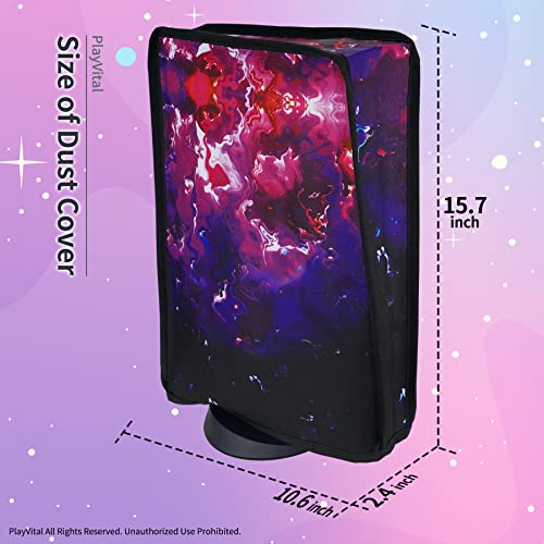 Image of PlayVital Dust Cover for ps5, Soft Neat Lining Dust Guard Anti Scratch Waterproof Cover Sleeve for ps5 Console Digital Edition & Disc Edition - Surreal Lava